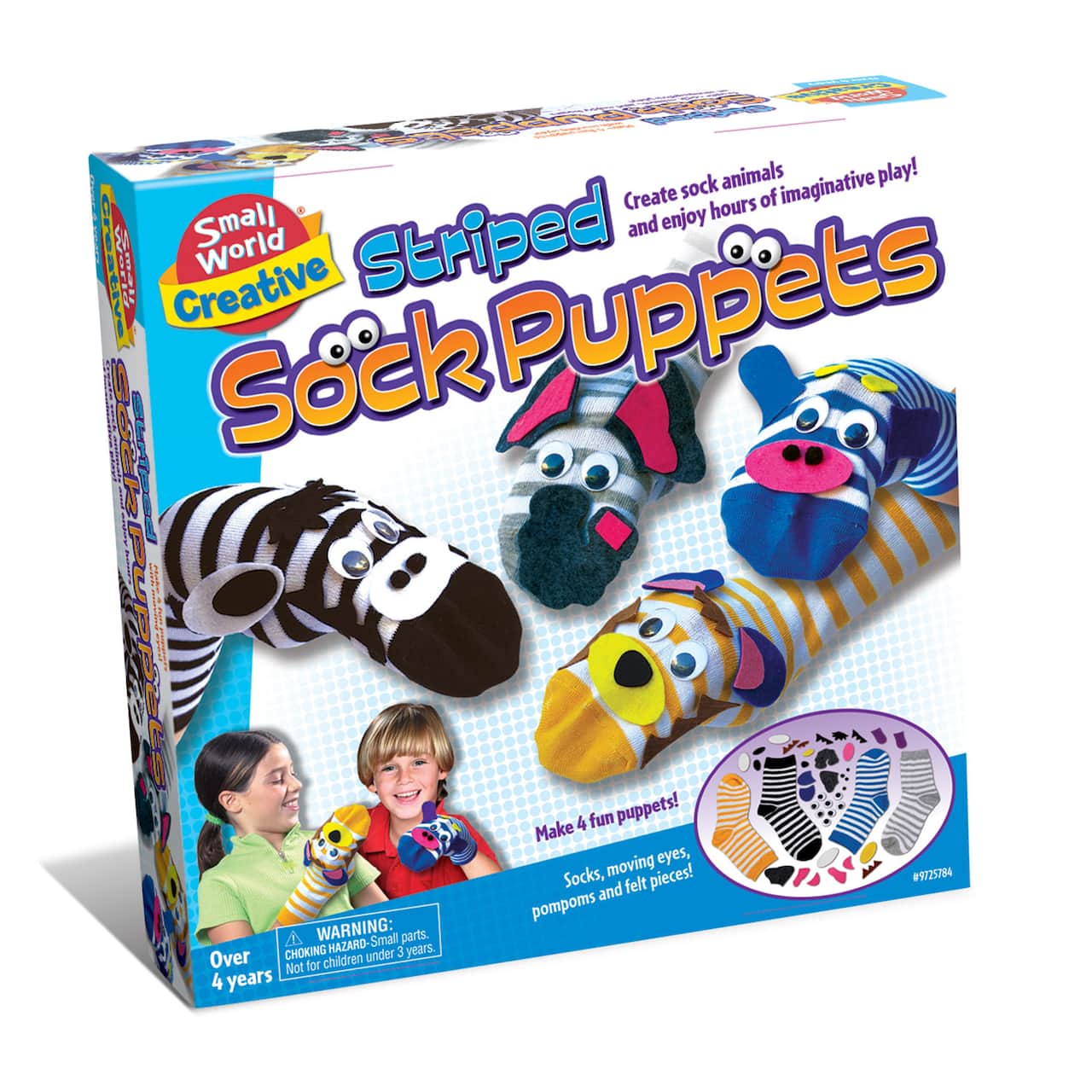 Small World Toys 12.5" Striped Sock Puppets Kit